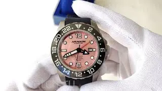 Aragon Divemaster Titanium Automatic GMT Men's Watch | Крупные Титановые Механические Часы Арагон