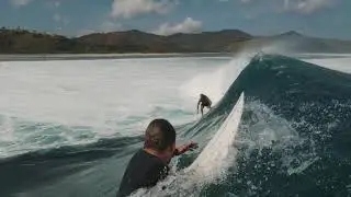 Surfing in Desert Point with Nick Chong. Big waves 12-13 august.Lombok. Indonesia.