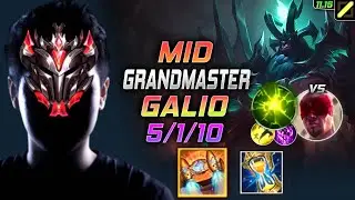 GrandMaster Галио MID vs Ли Син - Galio LOL Хекстековый ракетный ремень Дрожь земли - KR 11.15