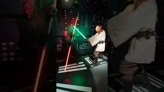 Starwars duel of fates phantom menace darth maul vs qui gon jinn maddam tussauds london aug 2021