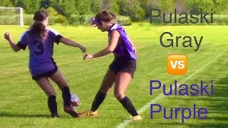 U15 Girls Rec Soccer Pulaski Purple vs Pulaski Gray at Southwest Park in DePere WI 07-31-2022