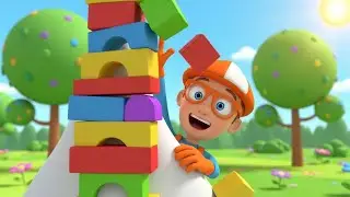 Blippi Pulou em uma Montanha de Blocos | Rimas e Canções Infantis