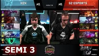 H2K Gaming против G2 eSports | Игра 3, полуфинал, S7, плей-офф EU LCS (лето 2017) | H2K против G2 G3