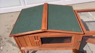PawHut Rabbit Hutch 2-Story Bunny Cage, Guinea Pig Cage, Small Animal House with Slide Out Tray