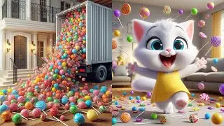 😻Cute Cat Orders a Truckload of Candy🍭🍬#cat #ai #catlover #catvideos #cutecat #aicat#funnycat #funny