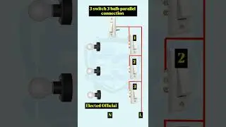 3 Switch 3 Bulb Parallel Connection | Easy Electrical Wiring Diagram | Hindi Explanation #electrical