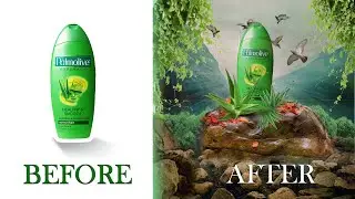 Product manipulation in Photoshop / shampoo poster design...