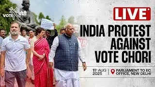 LIVE: INDIA Protest Against Vote Chori | Parliament to EC Office, New Delhi