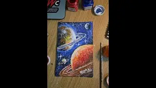 Solar System Timelapse Painting | Acrylic Space Art on Canvas | Planet & Galaxy Artwork