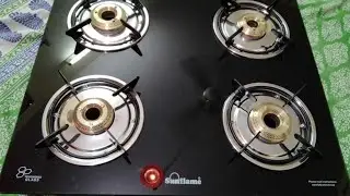 Sunflame gas chulha,Sunflame four burner glass top.... Unboxing & review