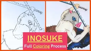 Inosuke Coloring Page | Calm & Relaxing Anime Art