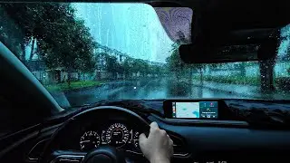 POV Driving on Wet Roads in Rainy Weather | Rain Sounds ASMR for Sleeping, Relaxation