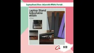 Laptop Stand, Riser, Adjustable Width. Portable and Solid Construction. Choose your Color. Slip-r...