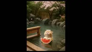 ♨️ Hot Spring Kitten in Japan  PajamaPaws&rsquo; Relax #kittenshorts  #pajamapaws  #CuteAnimals #zencat