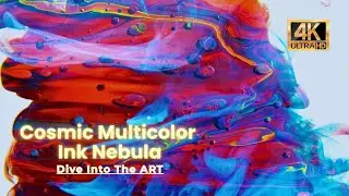 Cosmic Multicolor Ink Nebula in 4K UHD | Hypnotic Rainbow Swirls for Relaxation & Focus