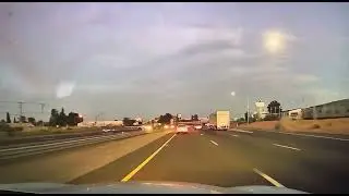 Vehicle driving on the shoulder and road margin going out of control during traffic hours