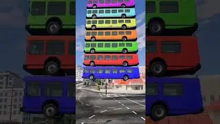 Beamng Car Crash | Mixed Color Cars  Buses Mixed Color Buses Tower  Crash - Beamng drive.