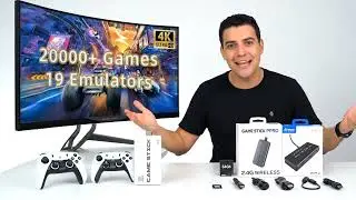 Game stick m15 4k com 20 mil jogos incluindo Playstation e Nintendo com 2 controles.