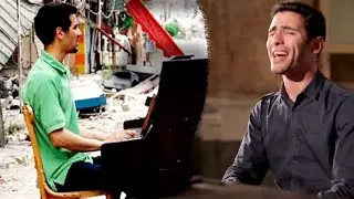 История Эхама Ахмада, который играл под бомбежками в Сирии, а теперь поет дуэтом с Элоди в Сан-Ремо.
