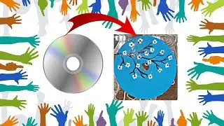Recycle your old CD into beautiful painting |easy recycling of waste materials with acrylic paints |