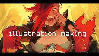 -illustration making-イラストメイキング　赤熱