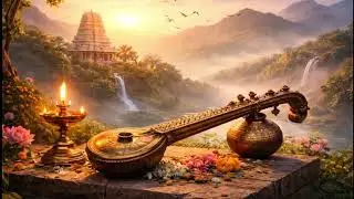 Morning Peace Veena Music 🌸 | Divine Calm, Positive Energy & Blessings for a Beautiful Day🌅🙏🕉️