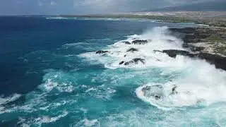 Crashing waves at Honokohau Harbor 