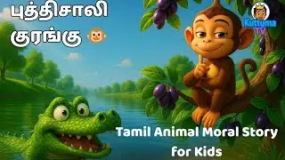 புத்திசாலி குரங்கு 🐵 | Tamil Animal Moral Story for Kids