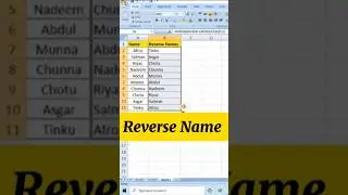 How to Reverse name in excel || #reverse #name #reversed #excelshorts