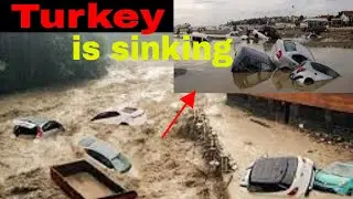 Land swallows up in Turkey 😮😮 #flooding_in_turkey#turkey_flood_news_today