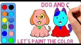 Drawing and Coloring Dog and CatColoring Pages for Kids Learn to Color Coloring with Markers