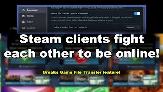 Steam client kicks other client offline