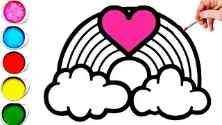 Cute Rainbow Cloud Drawing, Painting & Coloring For Kids and Toddlers_ Kids Art 