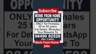 Work From Home jobs #jobs  #shorts #ytshorts #challengersteam