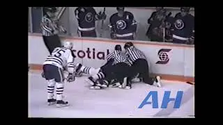 AHL Mar. 5, 1991 Francois Leroux,CB v Alan Kerr,CD Cape Breton Oilers Capital District Islanders