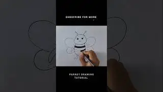 Bee Drawing Process ✨️ watch full Video