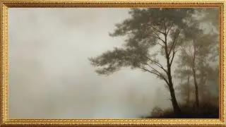 Foggy Winter Path | Vintage Gold Frame | 4K TV Art Screensaver