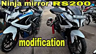 Rs 200 modified zx10r mirror/rs 200 10r mirror modified/rs 200 mirror change/Bike point 
