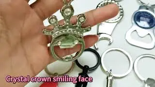 Factory custom key tag beer opener keyring embossing logo metal bottle opener keychains