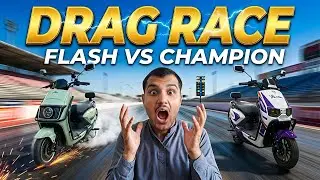 Electric Scooty Drag Race 😱 Crown Champion vs Crown Flash | Unexpected Honda 70 Race 