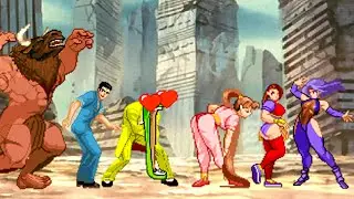 TEAM MINOTAUR BOSS vs TEAM ASURA BLADE - GIRLS vs MUGEN #mugen #kofmugen #extras