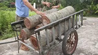 Brilliant Creative Recycling Idea Using Abandoned Coconut Tree Trunks! Woodworking Ideas And Skills