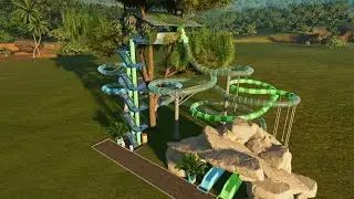 INSANE Tree House Waterslide Tower (All Onrides) | Planet Coaster 2 (made by Otto) [POV]
