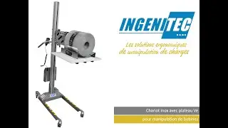 96. INGENITEC - Chariot plateau V&eacute; manipulation bobines