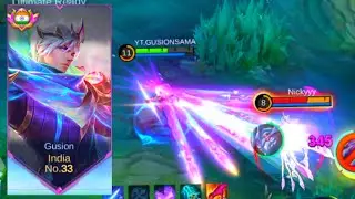 Gusion cheat build,high burst damage..solo 21 kills.