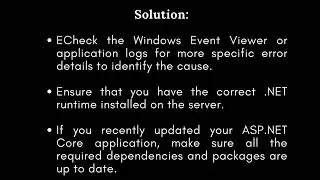 ASP.NET Core Error HTTP 500.30 and How to Fix