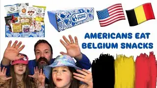 AMERICANS Eat Belgiun FOOD | Universal Yums subscription box | international food | Belgium Food 🇧🇪