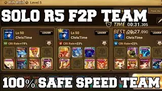 SOLO R5 F2P Speed Team 100% Safe Summoners War