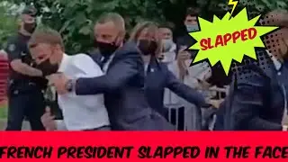 French president Macron Slapped in the face