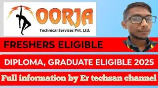 Oorja Technical services pvt ltd Recruitment 2025 ll diploma graduate eligible ll 